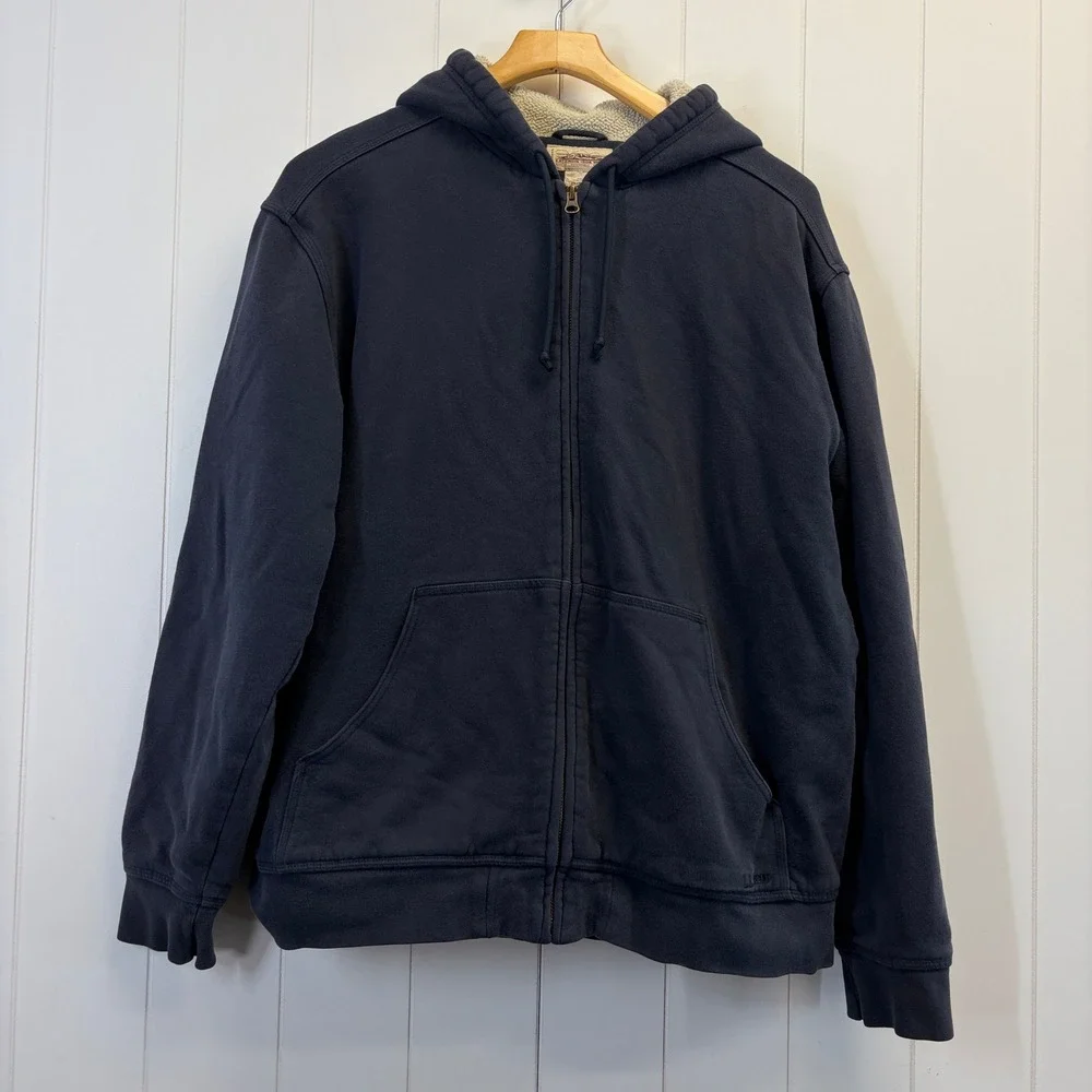 LL Bean Katahdin Iron Works Streetwear Hoodie Mens Large Rugged Outdoors Comfy